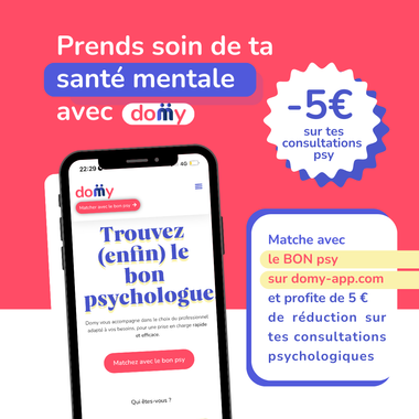 5€ reduction on your psychiatry sessions at Domy